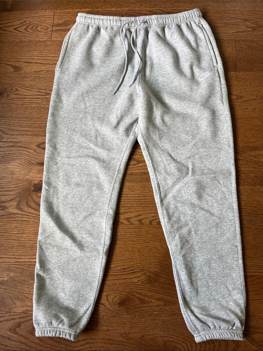 Nike Men’s Club Fleece Cuffed Gray Joggers.